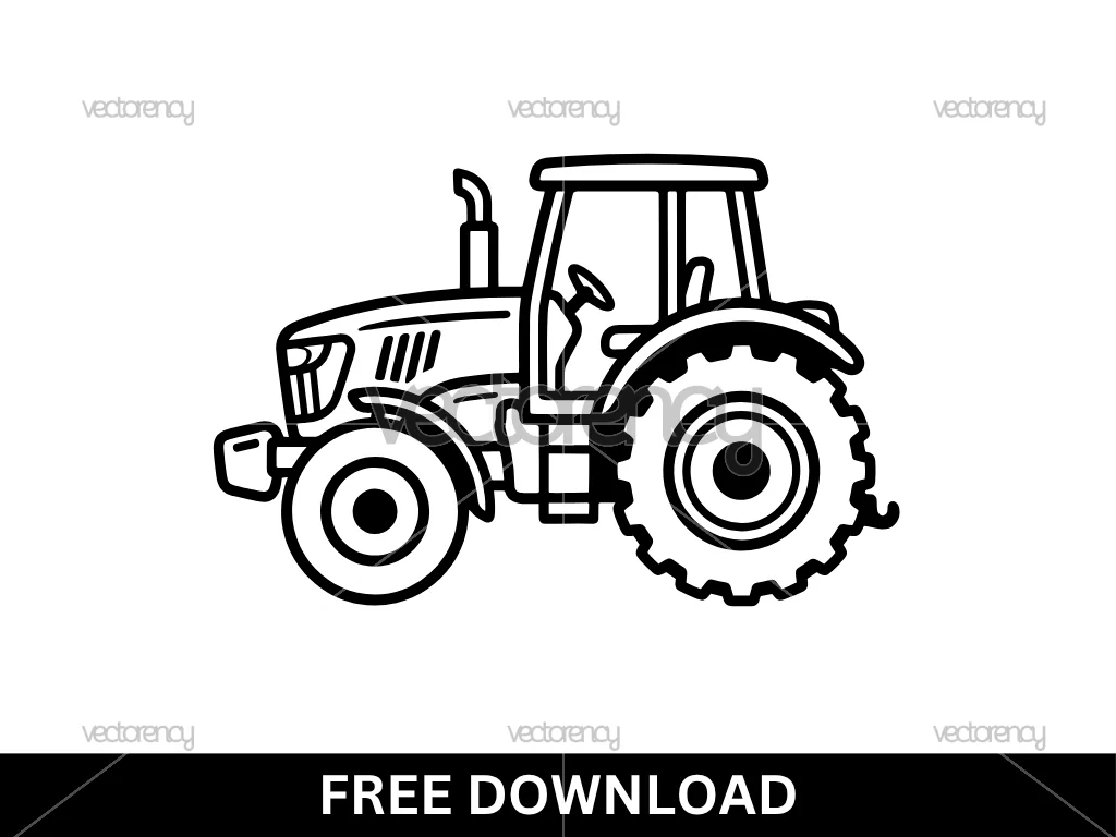Tractor Side View SVG Free