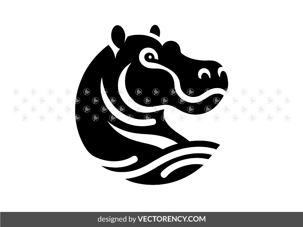 Hippo Logo Element Vector