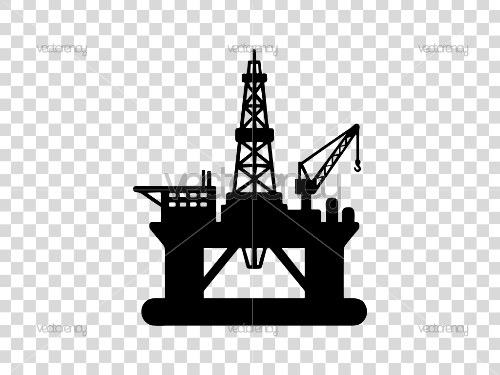 Oil Rig Silhouette Vector SVG