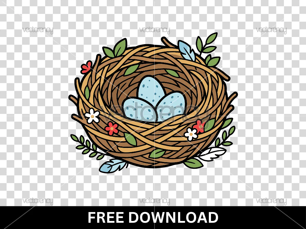 Bird Nest Vector Clipart Free Download