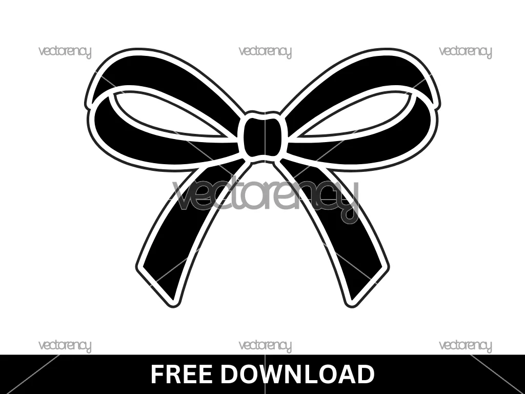 Free Ribbon Bow Outline SVG Cut File Cricut