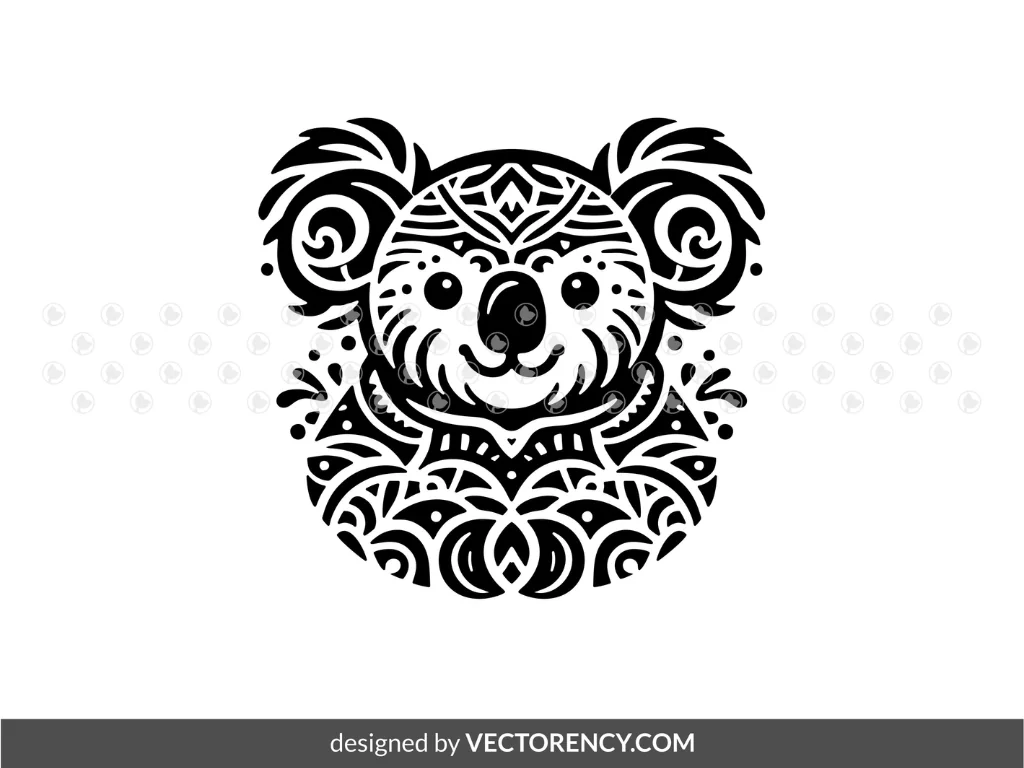 Cute Koala Bear SVG, Clipart, Koala Vector