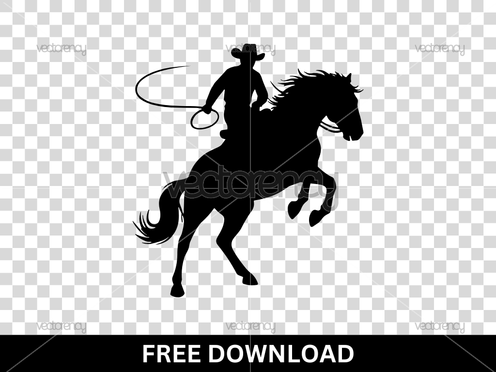Bucking Bronco Silhouette Vector Free
