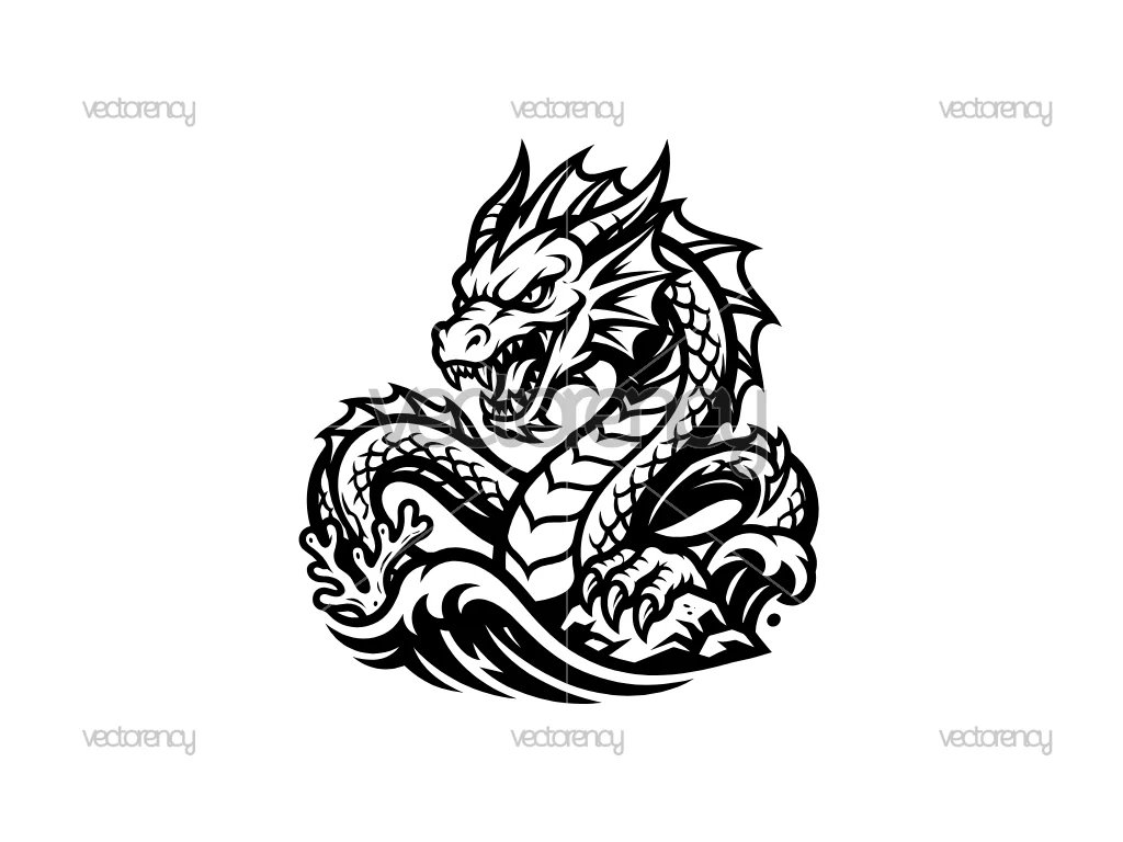Sea Dragon Vector Premium EPS