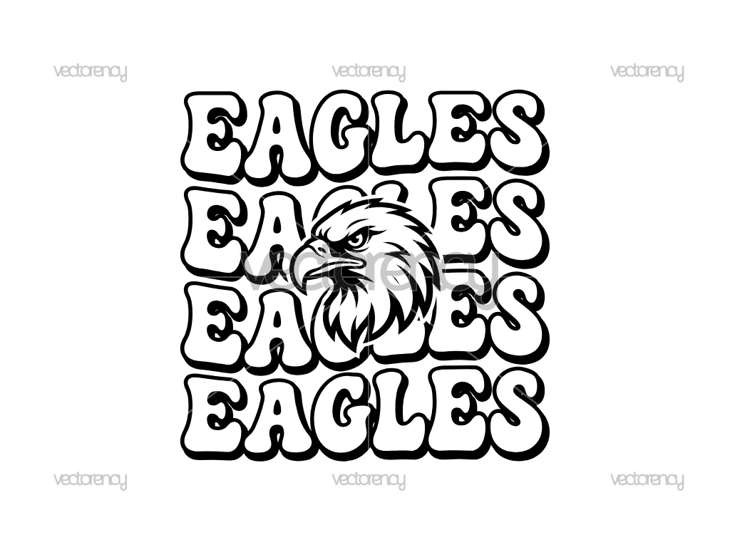 Eagles Text Typography Vector SVG PNG