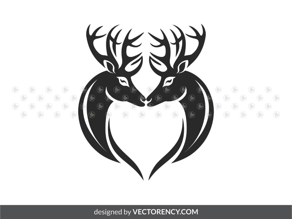 Buck and Doe Couple Love SVG Clipart Buck and Doe Vector