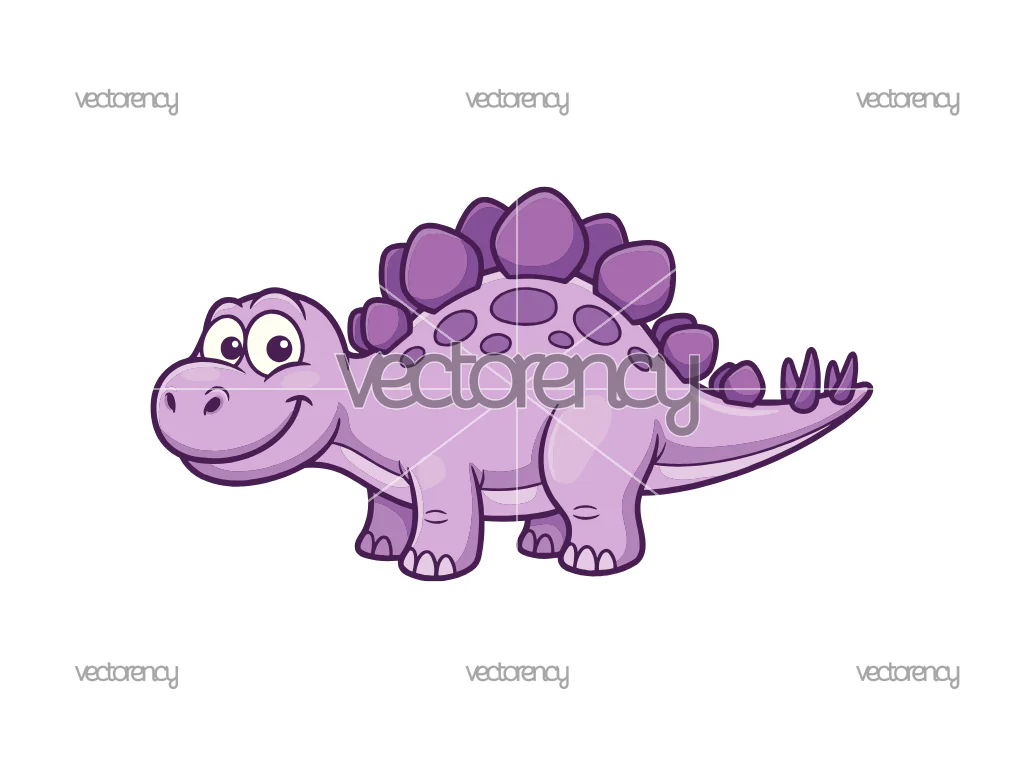 Stegosaurus Dinosaur Cartoon Clipart Vector