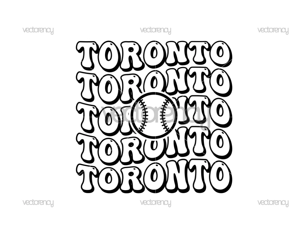 Toronto Retro Wavy Typography Cricut Cut File SVG PNG EPS DXF