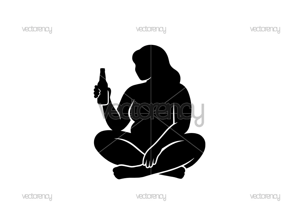Thick Curvy Mudflap Girl Beer Silhouette
