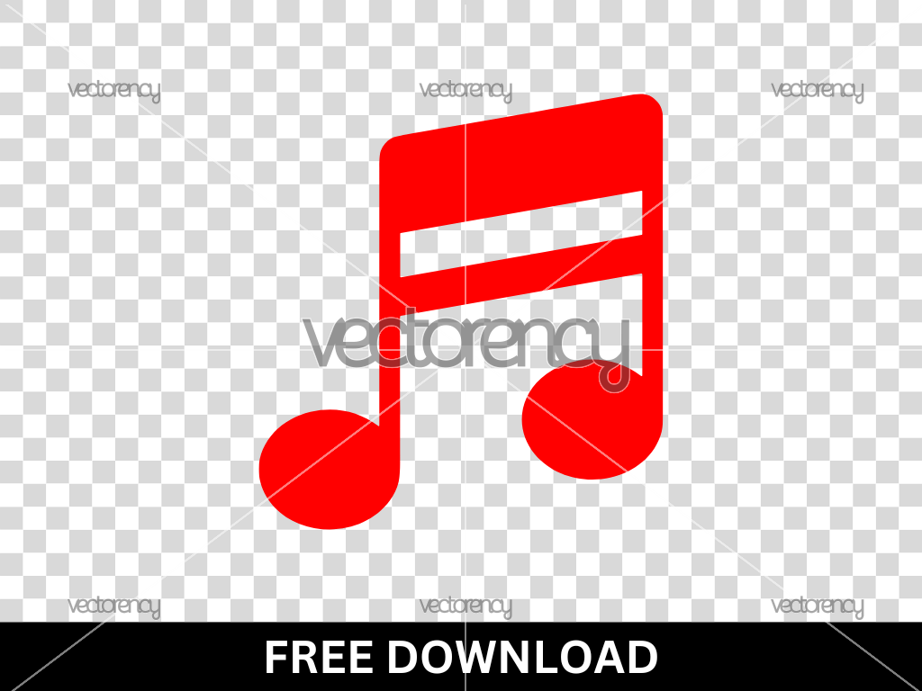 Free Red Music Note Icon SVG
