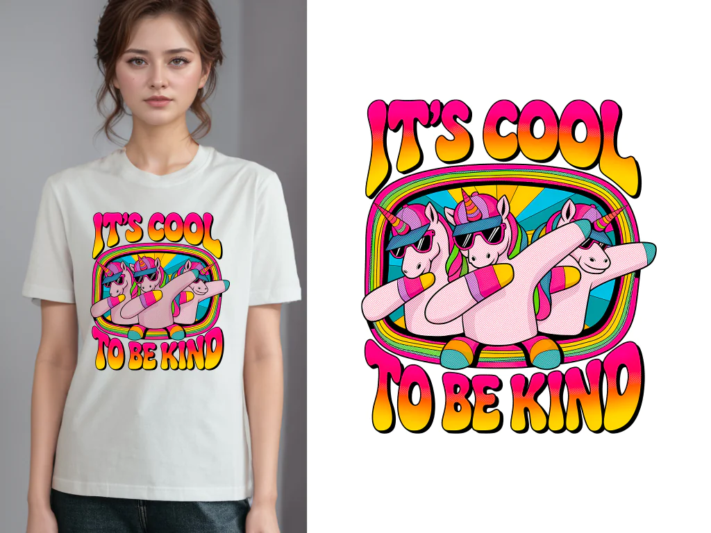 Unicorn To Be Kind DTF Raster PNG Download