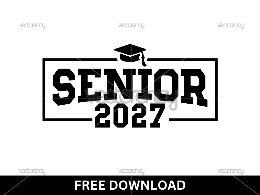 Senior 2027 SVG Free, Senior Class Graduation Cap