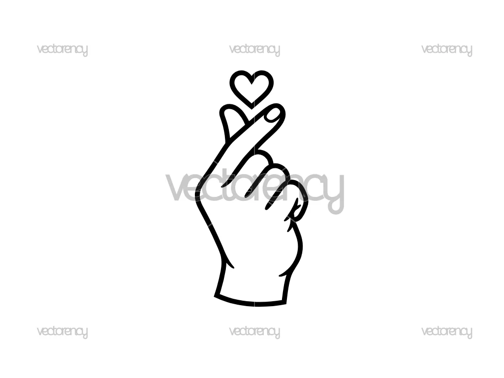 Korean Finger Heart Vector Graphic