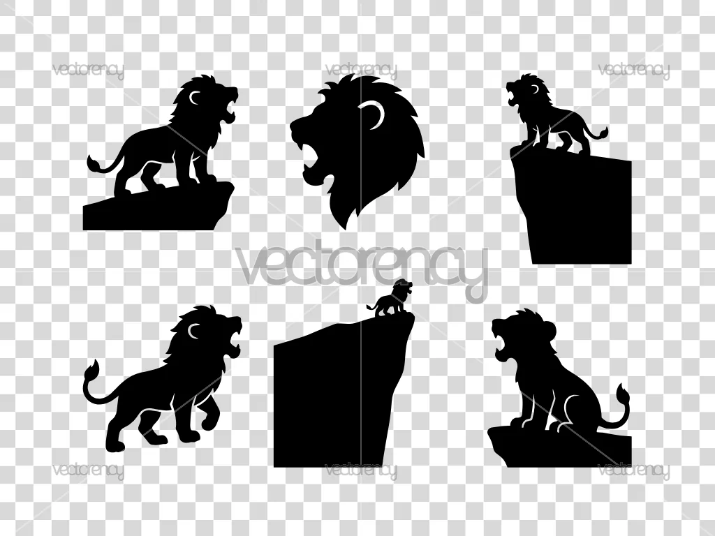 Little Lion Silhouette Vector Illustration