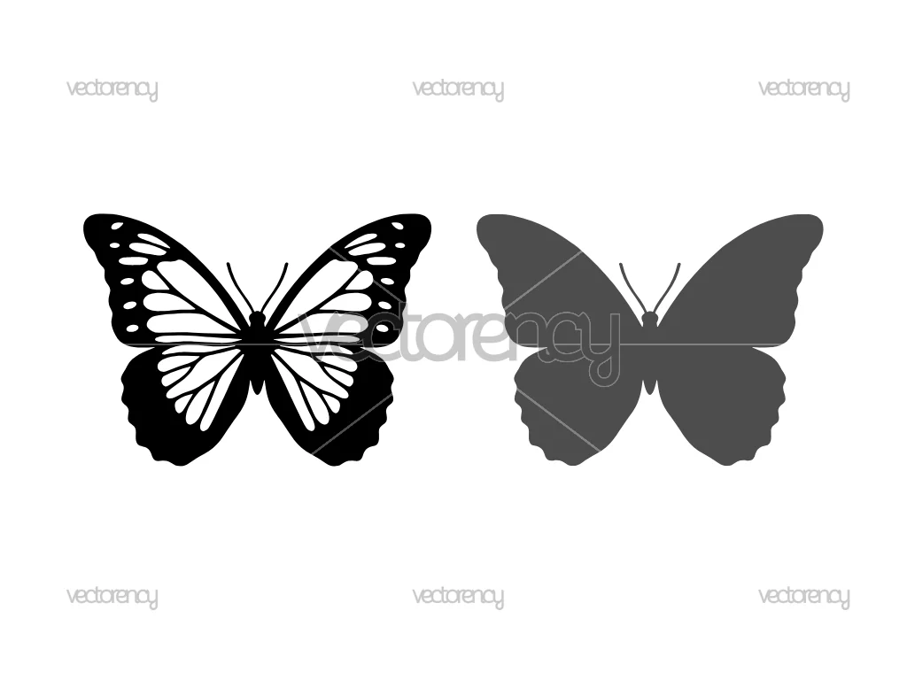 Butterfly SVG, Butterfly Template, Butterfly DXF Layered