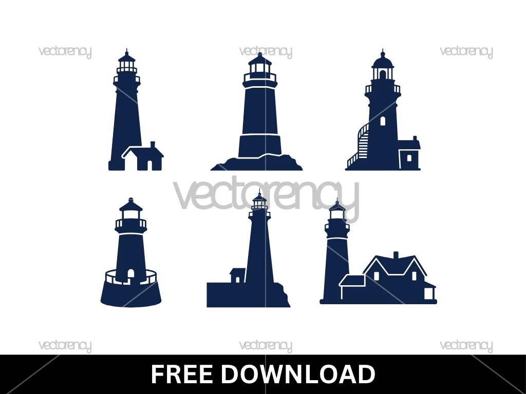 Lighthouse Silhouette Vector SVG Free