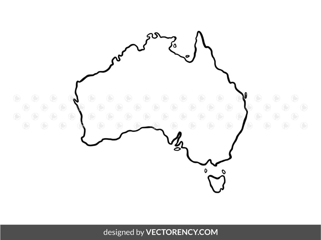 Australia Country Outline SVG, Clipart, Vector