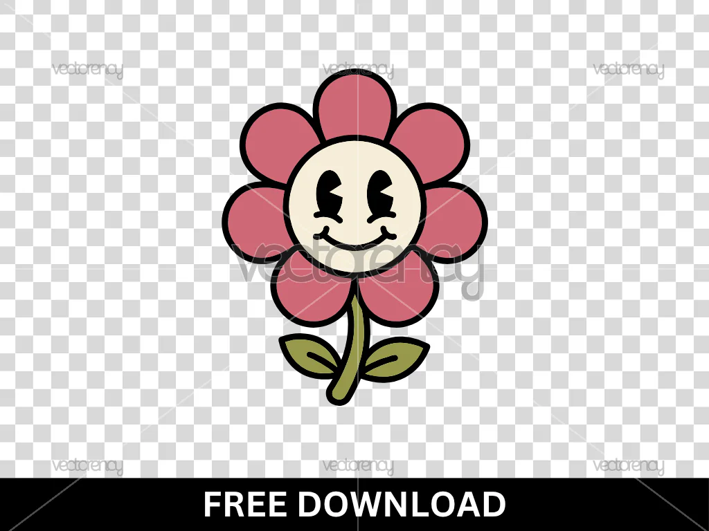 Cute Character Flower Clipart Free Transparent PNG