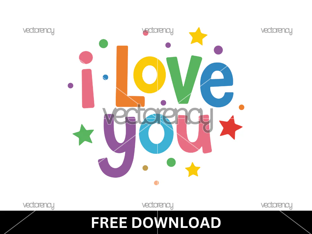 Colorful I Love You Image Clipart Free Download