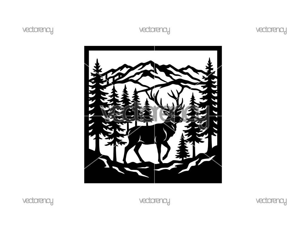 Deer Stencil CNC Cut File SVG DXF