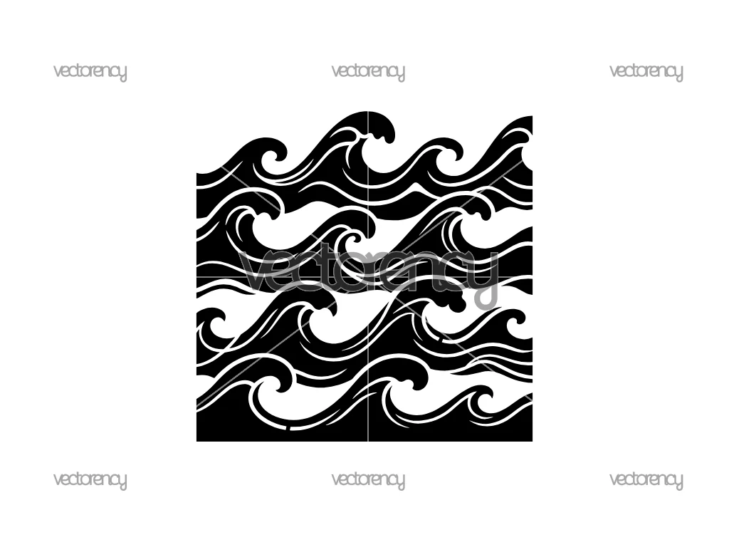 Waves Stencil Cut File