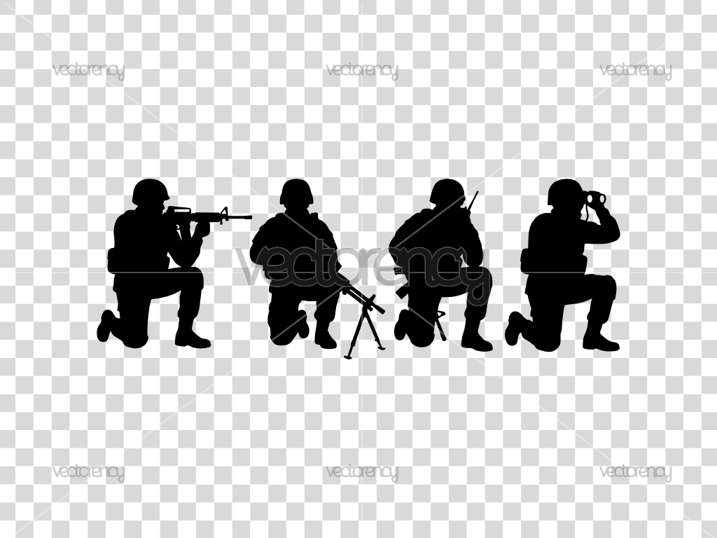 Soldier Kneeling Down Silhouette SVG Cut File