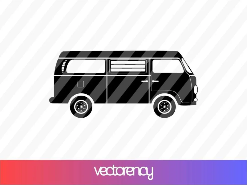 Camper Van Bus SVG Vector Image