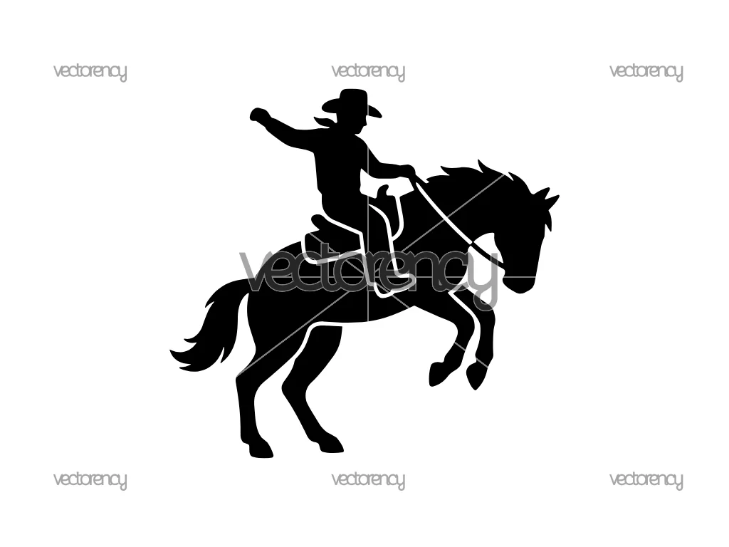 Cowboy at Rodeo SVG PNG