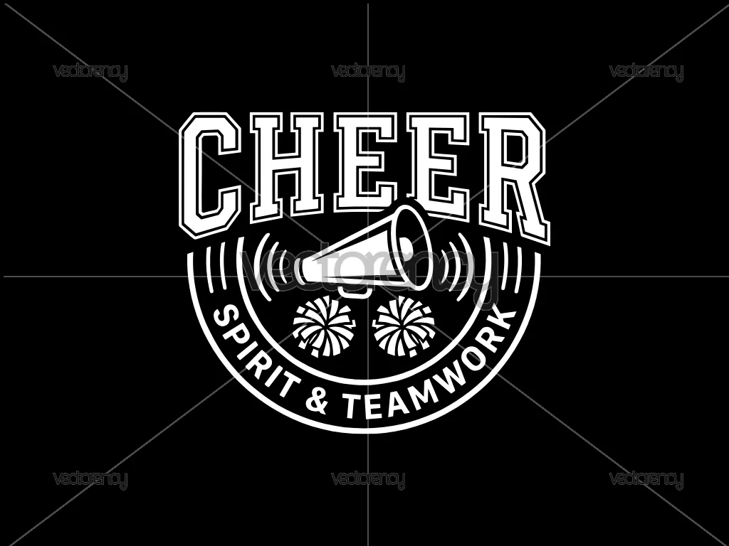 Cheer Spirit and Teamwork Megaphone SVG Vector