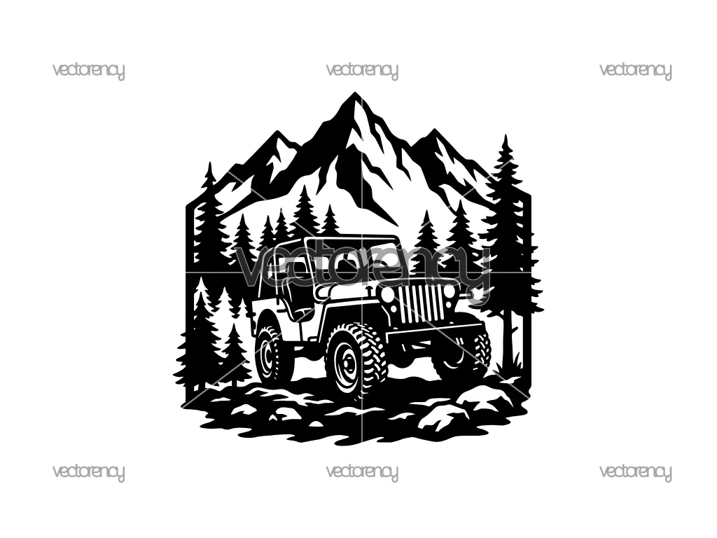 Jeep Scene Adventure Cut File CNC Stencil
