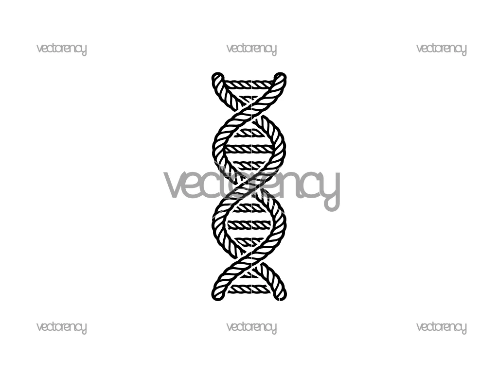 DNA Rope SVG Vector Science Biology Genetics Anatomy Molecule Medical Lab Printable Cut File