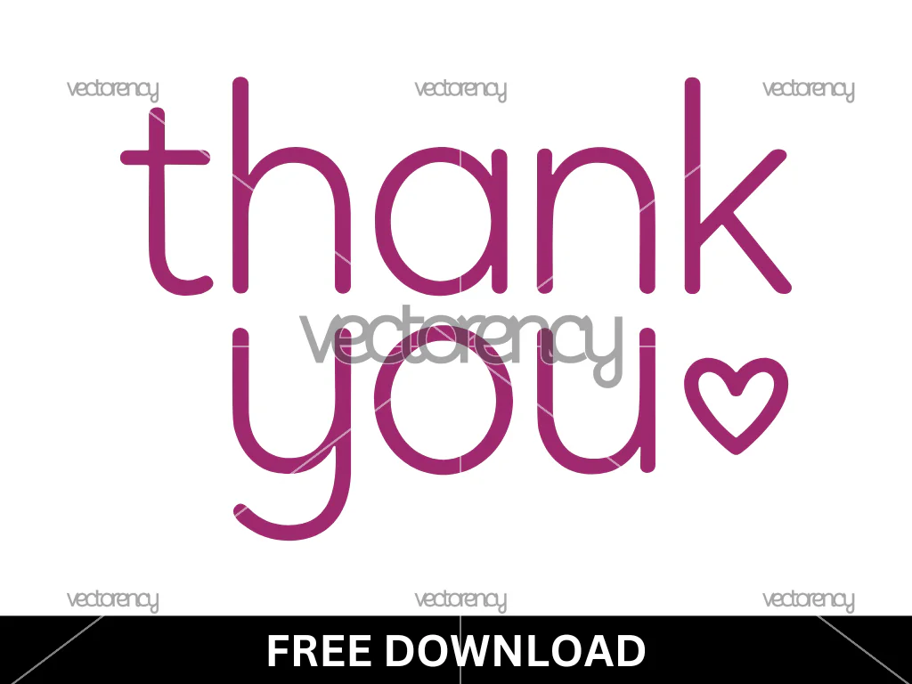 Thank You Image Pink SVG Vector Free