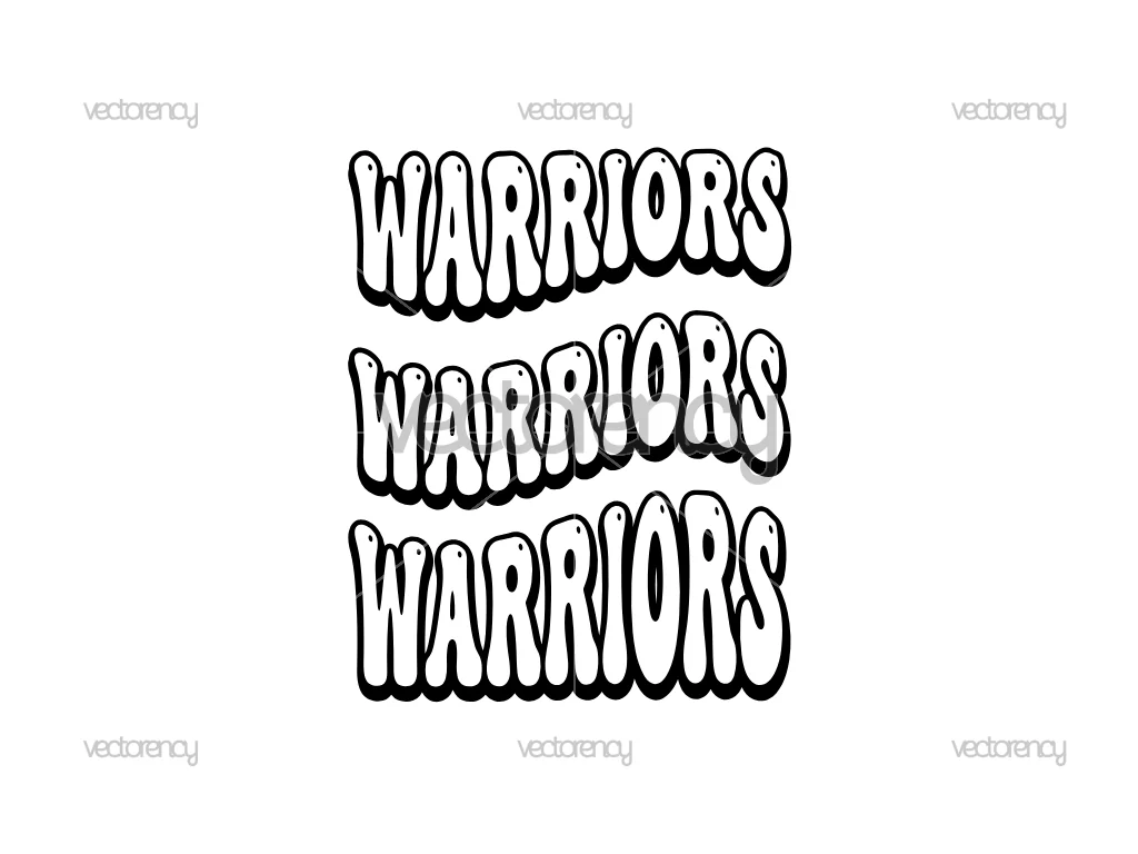 Warriors 70s Groovy Text SVG