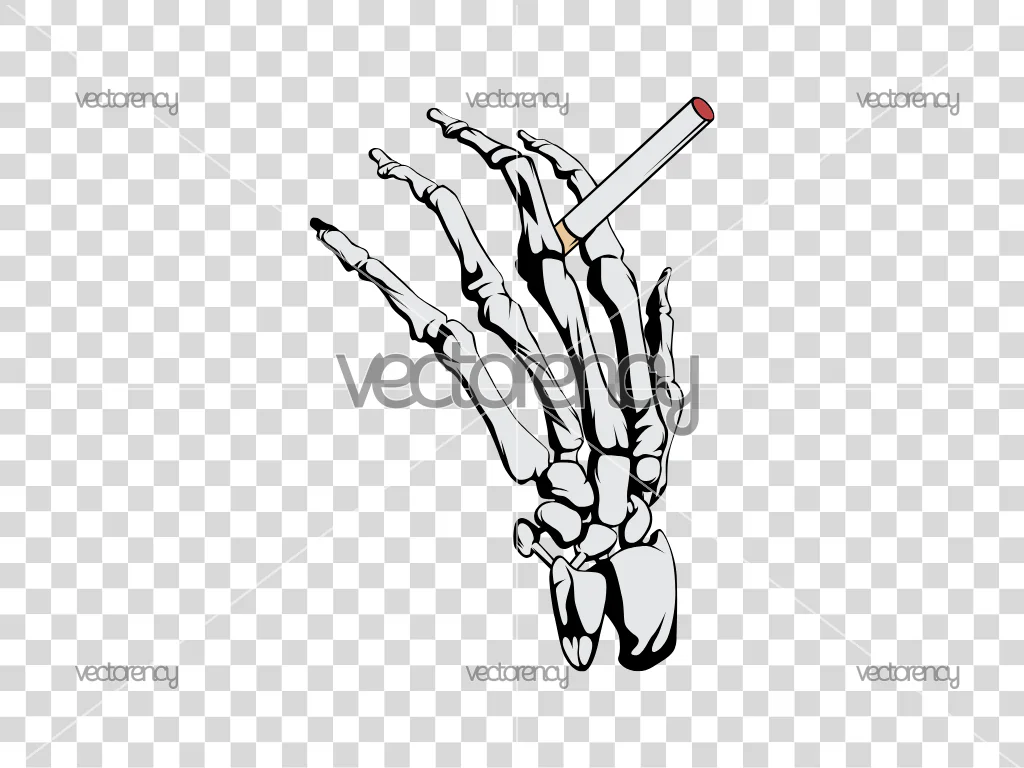 Skeleton Hand Smoke Vector