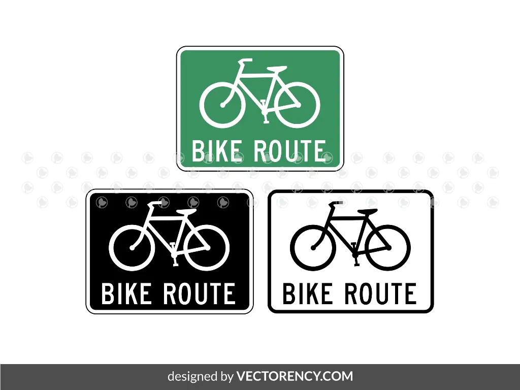 Bike Route Sign Vector PNG Download