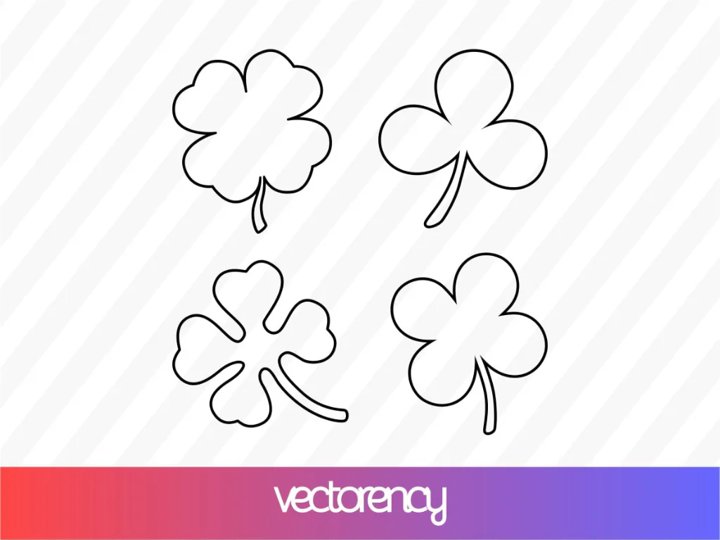 Shamrock Outline SVG Shamrock Clipart