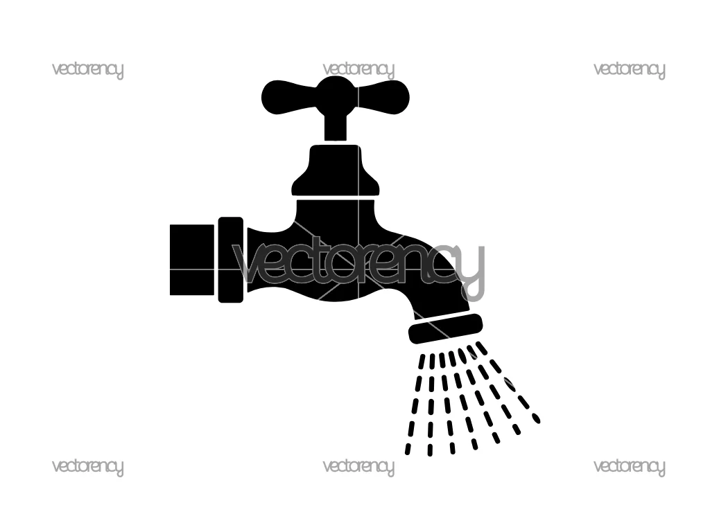 Water Faucet Vector SVG