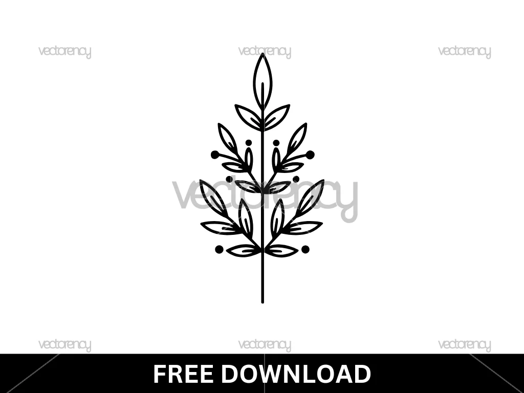 Line Art Boho Flower Decorative SVG Free