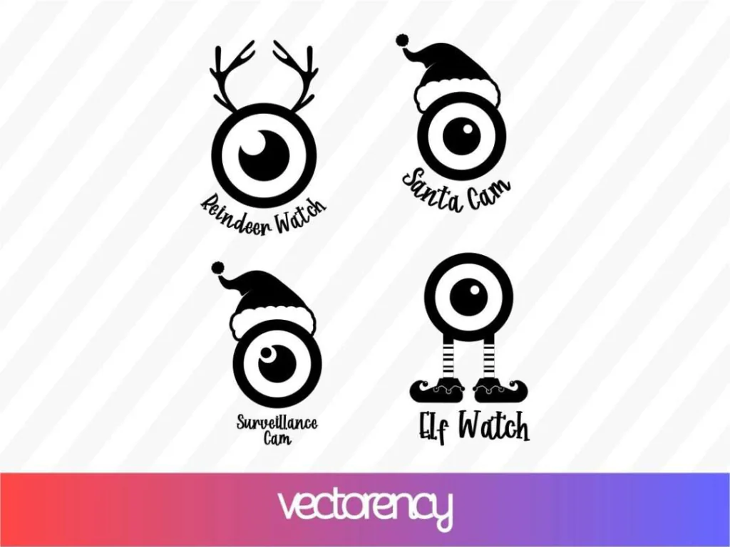 Santa Cam SVG Elf Watch Reindeer Cut File