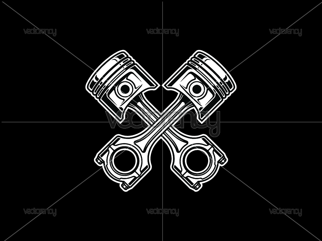 Crossed Pistons SVG, Engine Pistons SVG, Mechanical SVG, Car Parts SVG, Clipart, Digital Cut File