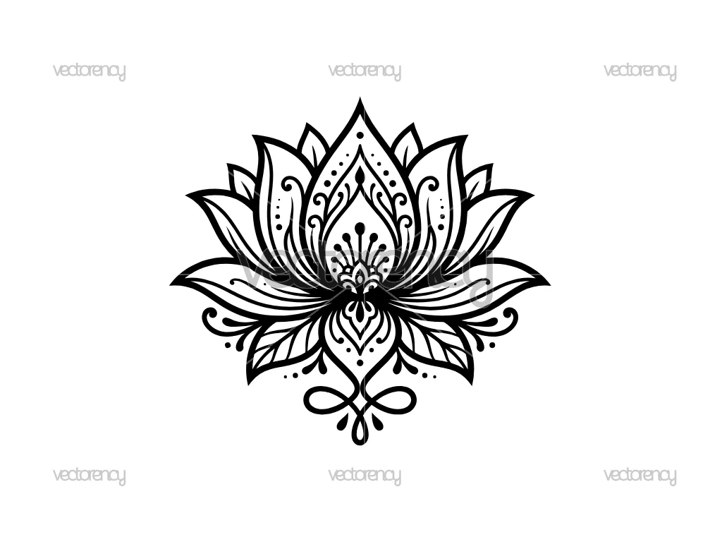 Boho Lotus Flower SVG Cricut