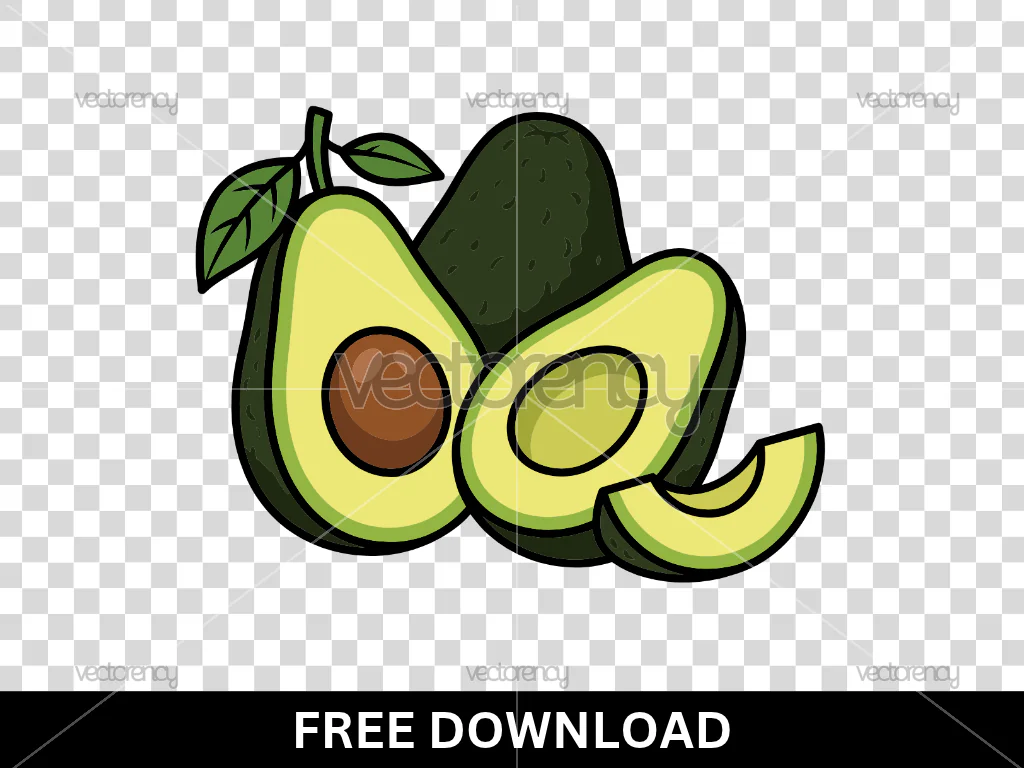 Free Avocado Clipart Vector PNG Transparent SVG