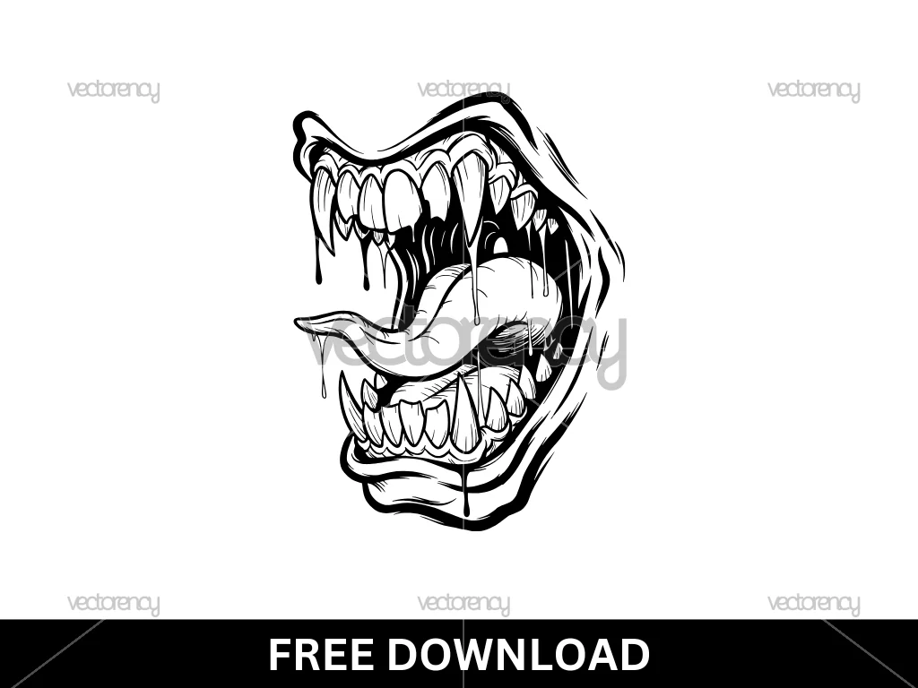 Free Monster Mouth Vector Illustration SVG