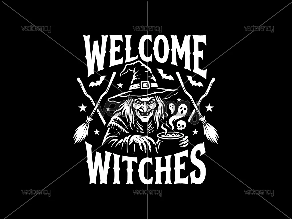 Welcome Witches SVG Clipart Image PNG HD