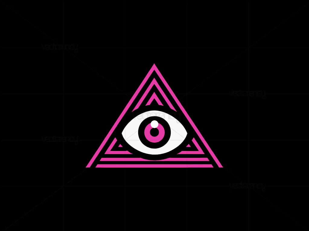 Pink Eye Triangle Illuminati Clipart SVG