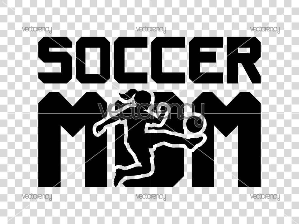 Soccer Mom With Silhouette Kids Player Soccer