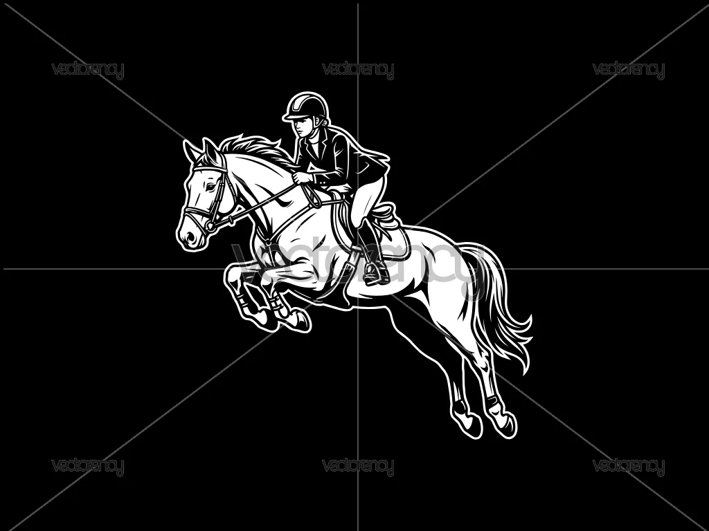 Show Jumping Girl SVG, Equestrian Horse SVG, Jumping Rider SVG, Western Girl SVG, Cut File, Clipart