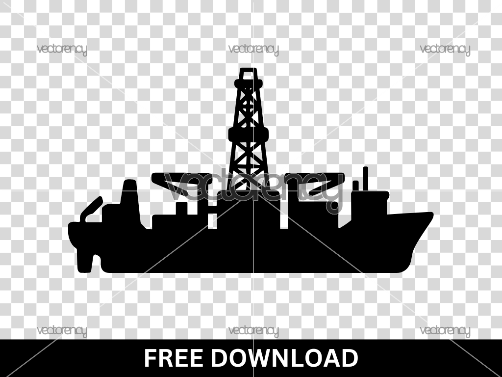 Oil Rig Silhouette, Crude Oil, Oil Well, Drilling SVG