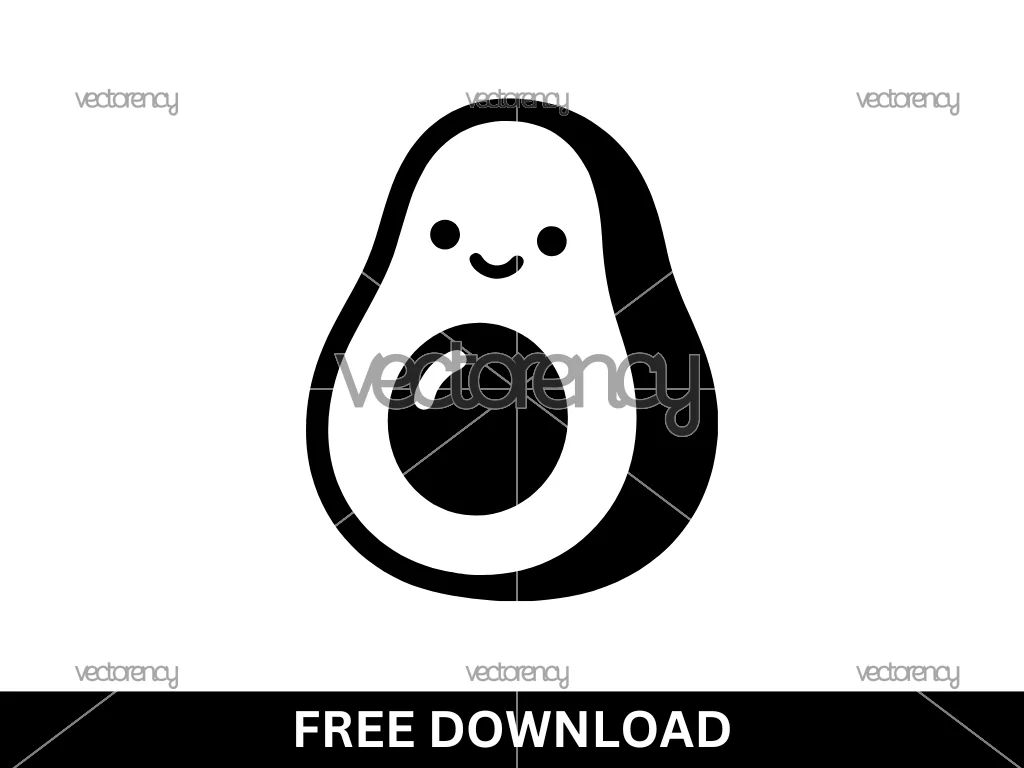 Free Kawaii Avocado SVG