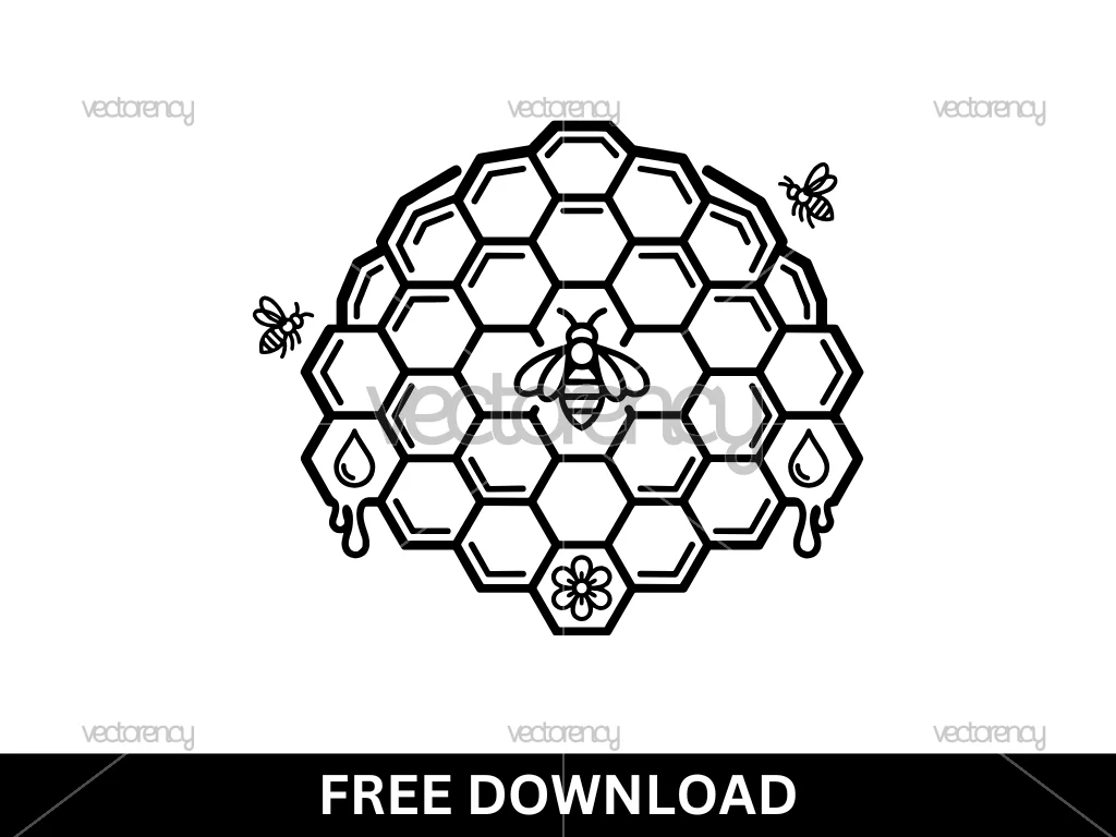 Honey Bee Hive SVG Free